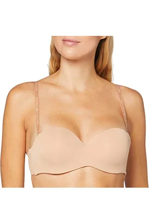 Emporio Armani Damen Bandeau Strapless Custom Fit Bra Basic Bonding Microfiber Geformter BH, Undurchsichtige, Pink, 34C