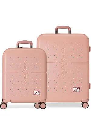Pepe Jeans Carina Pink Kofferset 55/70 cm starres ABS integrierter TSA-Verschluss 116L 7,54kg 4 Doppelrollen Handgepäck