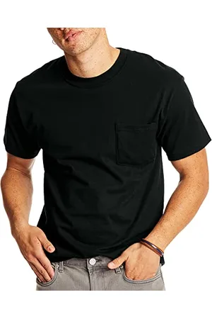 Hanes Herren Heavyweight Pocket T-Shirt, Beefy-T Full-Cut Cotton Pocket Tee für Männer, Crewneck T-Shirt für Männer, 1er oder 2er Pack, - 1 Packung, Mittel