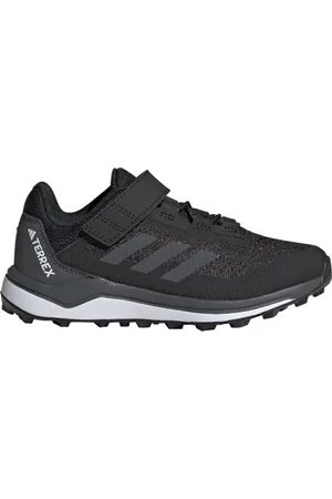 adidas Jungen Unisex Kinder Terrex Agravic Flow Hook-and-Loop Trail Running Shoes Trailrunning-Schuhe, core Black/Grey six/Impact orange, 30 EU