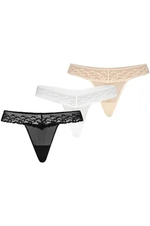 Teyli Damen String Tanga aus Mesh mit Spitze S