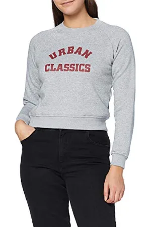 Urban classics Damen TB3780-Ladies Short College Crew Sweatshirts, Grey, XL