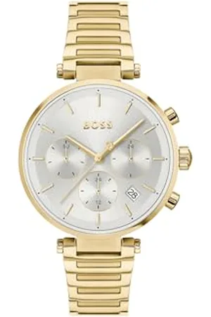 HUGO BOSS Multi Zifferblatt Quarz Uhr für Damen Kollektion Majesty Sport mit Goldfarben Edelstahlarmband - 1502775