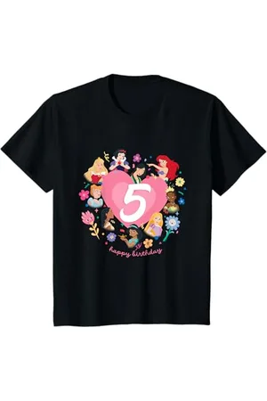 Disney Kinder Princess Heart 5 Years Old Happy Fifth Birthday T-Shirt