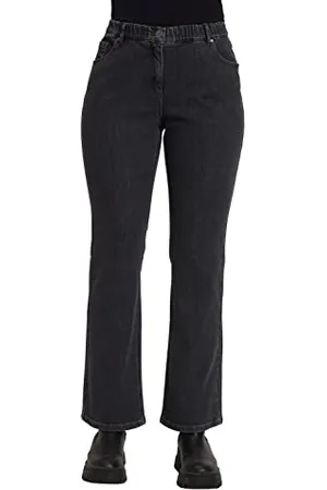 Ulla Popken Damen Bootcut Denim Jeans, , 56 Große Größen EU