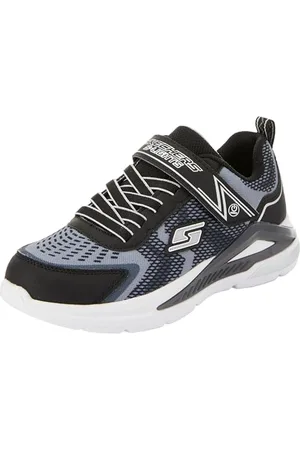 Skechers Jungen Sneaker, Schwarzer Textil-Silberbesatz, 30 EU