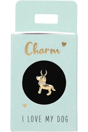 Depesche 11834-049 Charm Hund, vergoldeter Anhänger für Halsketten, Armband und Ohrringe, ideal als kleines Geschenk