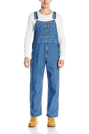 Dickies Herren, Denim-Latzhose in Washed-Optik, , 32W/34L
