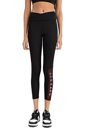 DeFacto Damen Z3193AZ Leggings, Black, XL