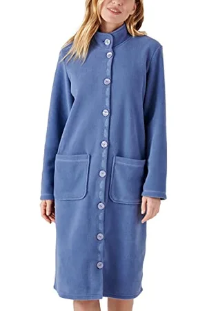 Damart Damen Thermolactyl-Fleece-Bademantel, langärmelig Morgenmantel, lavendelblau, 46