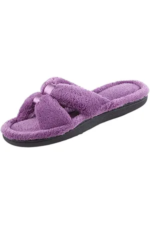 Isotoner Damen Signature X-Slide Slipper, Satinbesatz mit Memory-Schaum, , 36.5/37 EU