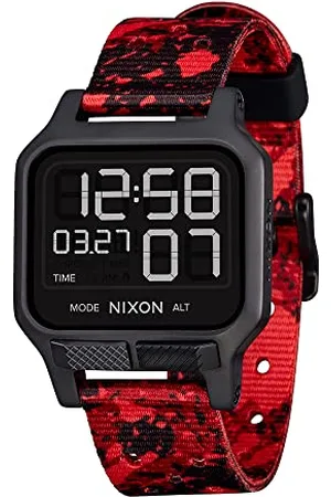 Nixon Herren Digital Quarz Uhr mit Gummi Armband A1320-008-00