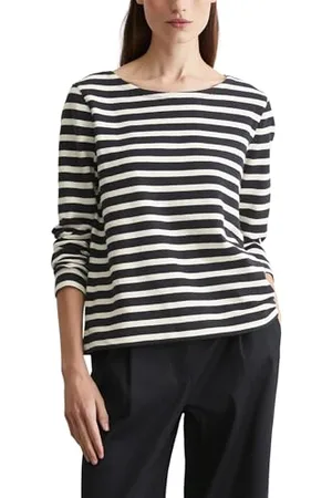Marc O’ Polo Marc OߴPolo Damen Langarmshirt aus Bio-Baumwolle gestreift, Mehrfarbig , M