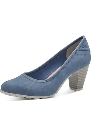 QS by s.Oliver Damen Pumps mit Blockabsatz Elegant, Blau , 39 EU