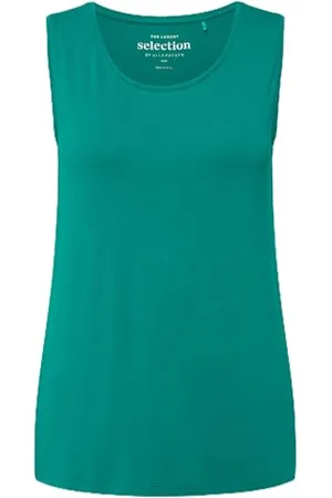 Ulla Popken Damen Top, Classic Fit, Rundhals, Stretch, breite Träger, ärmellos, , 46/48