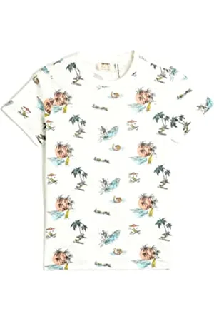 Koton Boys T-Shirt Short Sleeve Crew Neck Cotton Summer Themed