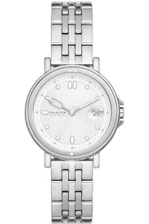 Skagen Signatur Uhr für Damen, Quarzwerk mit Edelstahl- oder Lederarmband, , 34MM
