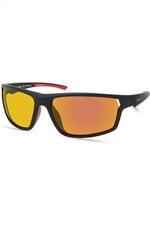 Timberland Herren TBA9271 Sonnenbrille, leichte Freizeitsonnenbrille, rechteckige Linsenform, rauchpolarisierte Gläser, Mattschwarz, , 63