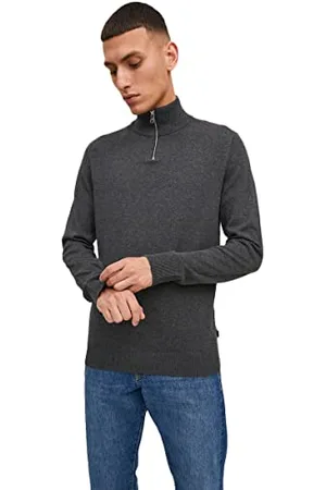 JACK & JONES Herren Jjemil halbe Zip Baumwoll Pullover - - M