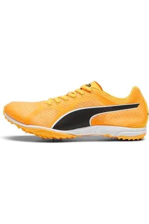 PUMA Evospeed Haraka 8 Unisex Track and Field Shoe, Sun Stream Black White, 37.5 EU