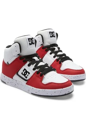 Dcshoes Cure Hi Top Sneaker, White/RED, 33.5 EU