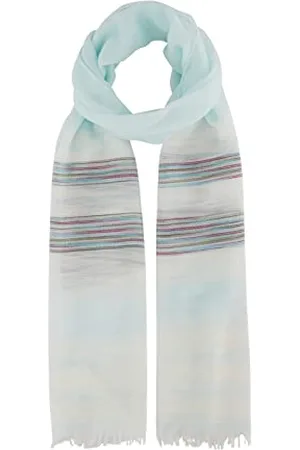 TOM TAILOR Damen 1036754 Schal mit Streifen, 26007-Teal Radiance, OneSize