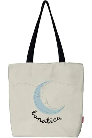 Hello-Bags . Tote Bag mit Reißverschluss, Futter und Innentasche. Außen: 100% Baumwolle. Inklusive schönem Kraft-Umschlag. Modell: Lunatica, Farbe: Ecru/Schwarz. Maße: 37 x 38 cm., , L