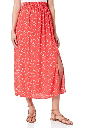 Ichi IHMARRAKECH AOP SK4 Rock Damen Langer Rock Maxirock mit Allover-Print und Gummizug im Bund, Größe:L, Farbe: