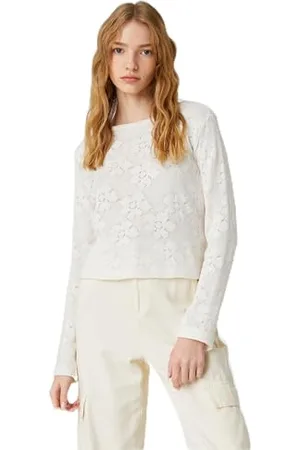 Koton Ajoure Long Sleeve Crew Neck Sweater