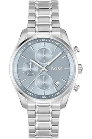 HUGO BOSS Multi Zifferblatt Quarz Uhr für Damen Kollektion Grand Tour Ladies mit Silbernes Edelstahlarmband - 1502767