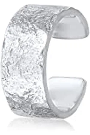 Elli Ohrringe Damen Earcuff Breit Gehämmert in 925 Sterling