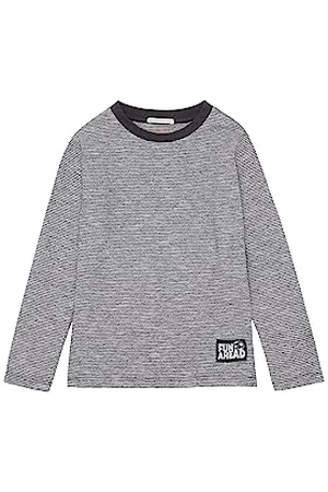 TOM TAILOR Jungen 1037977 Langarmshirt mit Streifen, 29476-coal Grey, 92/98