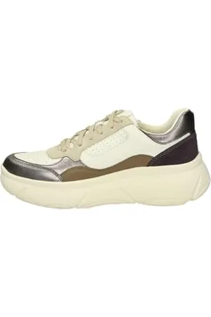 Geox Damen D Nebula 2.0 X B Sneaker, White/DK Silver, 41 EU
