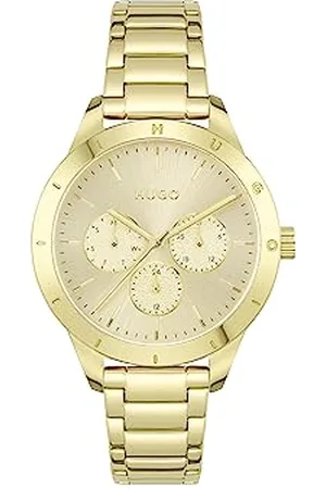 HUGO BOSS Multi Zifferblatt Quarz Uhr für Damen Kollektion #Friend mit Goldfarben Edelstahlarmband - 1540091