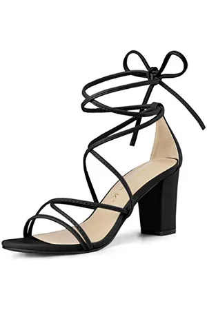 Allegra K Damen Sandalen mit Riemen zum Schnüren mit klobigem Absatz 40