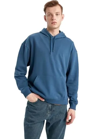 DeFacto Herren Hoodie Pullover - Stylischer Kapuzenpullover für Männer - Trendiger Herren Pullover mit Kapuze - Hoodie für Männer Pullover mit Kapuzenpullover für Herren - Bequeme Hoodies für Männer