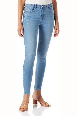 JDY Damen blume Mid Waist Sk Dest. Lb Dnm Noos Jeans, , XS / 32L EU