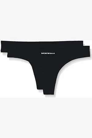 Emporio Armani Damen Bi-Pack Thong Basic Bonding Microfiber Unterwäsche, , XS