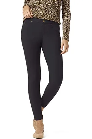 HUE Damen Ultraweiche Fleece gefüttert Denim Leggings | Warm Modische Leggings, Black, XL