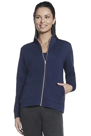 Skechers Go Walk Everywhere Full Zip Hoodless W3JA261-NVY, Women Sweatshirts, Navy, M EU