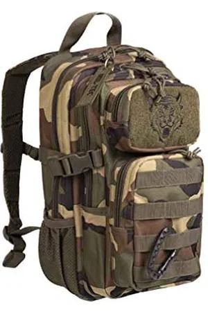 Mil-tec US Assault Pack Kinderrucksack (14l) • Taktischer Rucksack für Schule, Outdoor, Militär, Wandern • 2 große Fächer + 2 Fronttaschen • Verstellbarer Schultergurt + Brustgurt • Farbe: