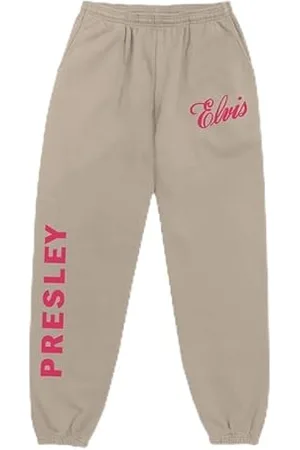Elvis Presley Unisex-Erwachsene Official Merch Red/Tan Logo Sweatpants Trainingshose, , S