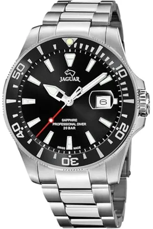 Jaguar Armbanduhr Modell J860/D aus der Executive Kollektion, Gehäuse 43,5 mm schwarz mit Stahlband für Herren