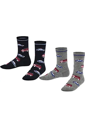 Falke Unisex Kinder Socken Cars Multipack K So Baumwolle gemustert 2 Paar, , 35-38