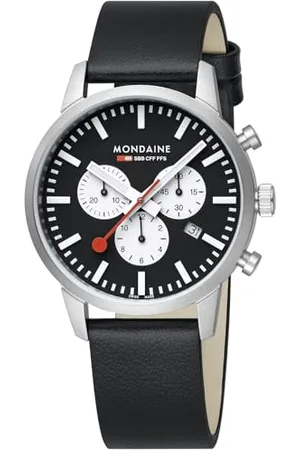 Mondaine Herren Analog Schweizer Quarzwerk Uhr mit Vegan Traubenleder Armband MSD.41420.LBV