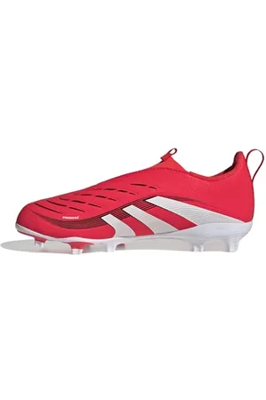 adidas Unisex Kinder Predator League Laceless Firm Multi Ground Football Boots Kids Fußballschuhe, Lucid Red/Cloud White/Core Black