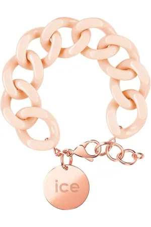 Ice-Watch ICE - Jewellery - Chain bracelet - Nude - Rose-gold - Kettenarmband mit rosafarbenen XL-Maschen für Frauen, geschlossen mit einer roségold Medaille (020925)