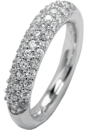 Carlo Monti Damen-Ring 925 Sterling Silber rhodiniert, 37 Zirkonia Gr.54 JCM1017-121