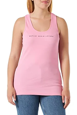Replay Damen Tank Top Lang, (Rosa), L