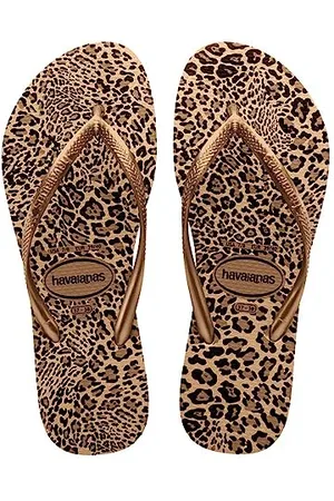 Havaianas Damen Slim Animals Sand Greygolden Flip-Flop, Sandgrau, Gold, 33/34 EU